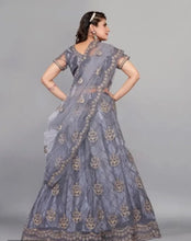 Load image into Gallery viewer, Women Net Embroidered Semi-Stitched Lehenga Choli