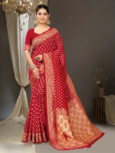 Load image into Gallery viewer, Woven Design Banarasi Silk Saree with Blouse Piece.