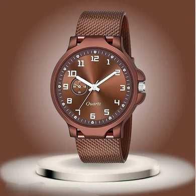 PAPIO Brown Color PU Band Analog  Watch for Boys &  Men (5008-BROWN)