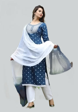 Stylish Rayon printed Kurti, Pant and Duptta, Casual outfit for womena and girls , Elalvating dress for Birthday Parties.