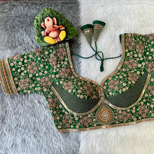 Load image into Gallery viewer, Heavy Sabyasachi Style Bridal Wedding Blouse coding embroidery, thread, sequence work.