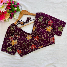 Load image into Gallery viewer, Blouse with Beautiful golden sequence all over cover with colour full embroidery work.
