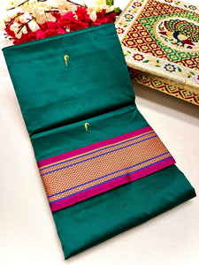 Premium Slik Traditional Yeola Kadiyal Paithani with Blouse piece