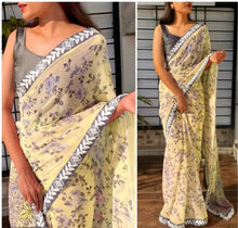 Load image into Gallery viewer, Classic Georgette Printed Saree with Blouse piece for outfit