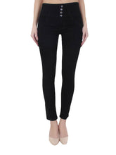 Load image into Gallery viewer, Black Mid Waist Regular Fit Jeans