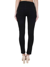 Load image into Gallery viewer, Black Mid Waist Regular Fit Jeans