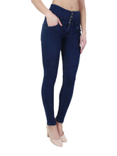 Load image into Gallery viewer, Blue  Regular Fit  Mid-Rise Jeans