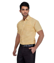 Load image into Gallery viewer, Beige Cotton Solid Regular Fit Formal Shirt