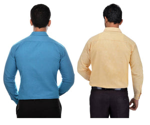 Khadi Solid Long Sleeve Formal Shirt Combo