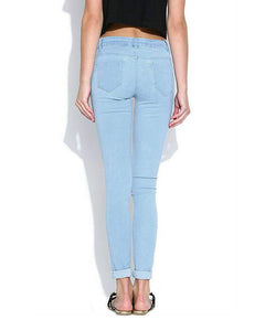 Women's Blue Colour Denim Mid-Rise Jeans
