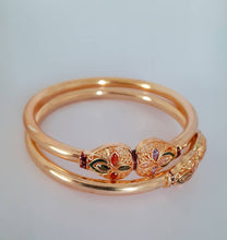 Load image into Gallery viewer, high gold pair of kada type bangle micro plating