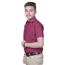 Load image into Gallery viewer, Maroon  Solid Cotton Regular Fit Formal Shirt for Men&#39;s