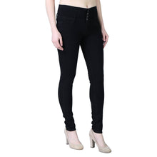 Load image into Gallery viewer, Women&#39;s Trendy Denim Lycra Black Solid High Waist Jeans
