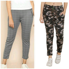 Load image into Gallery viewer, Womens Combo Of 1 Camouflage and 1 Check Jeggings