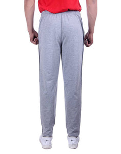 Men's Grey Cotton Solid Regular Track Pants