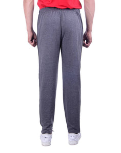 Men's Grey Cotton Solid Regular Track Pants