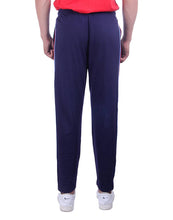 Load image into Gallery viewer, Men&#39;s Navy Blue Cotton Solid Regular Track Pants