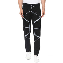 Load image into Gallery viewer, Men&#39;s Black Cotton Printed Regular Track Pants