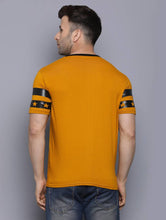 Load image into Gallery viewer, Mustard Printed Cotton Round Neck T Shirt