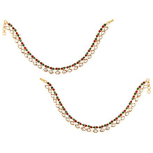 Load image into Gallery viewer, Alluring Brass Multicoloured Beaded Gold Plated Anklet For Women