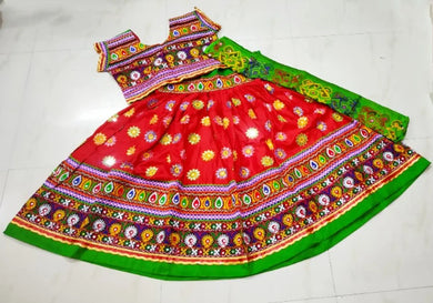 Stylish Glace Cotton Printed Lehenga Choli With Dupatta Set