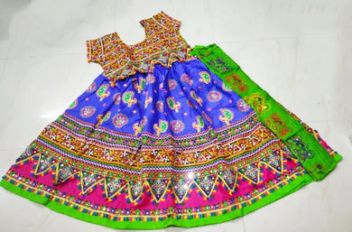 Stylish Glace Cotton Printed Lehenga Choli With Dupatta Set