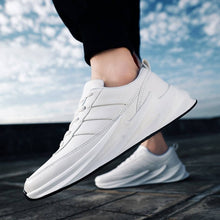Load image into Gallery viewer, Elegant White Synthetic Leather Solid Sports Shoes For Men