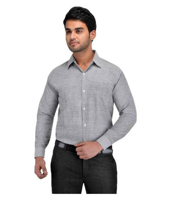 Men's Khadi Grey Formal Regular Fit Shirt