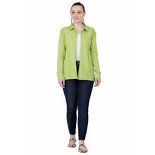 Load image into Gallery viewer, Women&#39;s Cotton Hosiery Parrot Green Casual Shrug