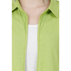 Women's Cotton Hosiery Parrot Green Casual Shrug