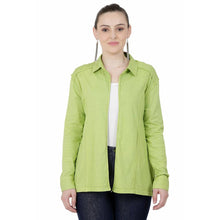 Load image into Gallery viewer, Women&#39;s Cotton Hosiery Parrot Green Casual Shrug