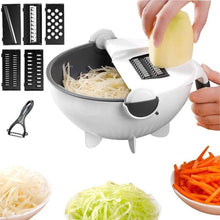 Load image into Gallery viewer, Shopper52 9 in 1 Vegetable Cutter with Drain Wet Basket Kitchen Shredder Grater Slicer Magic Multifunctional Rotate Vegetable Cutter - WETBASK