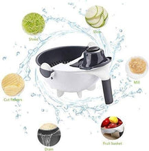 Load image into Gallery viewer, Shopper52 9 in 1 Vegetable Cutter with Drain Wet Basket Kitchen Shredder Grater Slicer Magic Multifunctional Rotate Vegetable Cutter - WETBASK