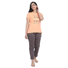 Load image into Gallery viewer, Womens Cotton Printed Top and Pyjama/Night Suit Set (Pack of 1)