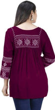 Load image into Gallery viewer, Contemporary Purple Rayon Ethnic Embroidered Regular Short kurta For Women