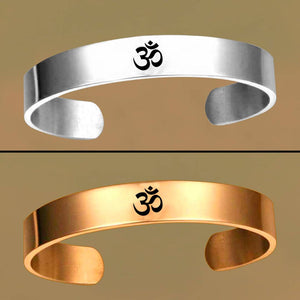 OM Kada Brecelet Charm Traditional Gold And Silver Plated Set of 2