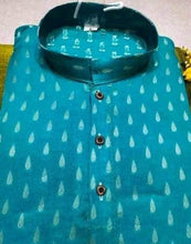 Load image into Gallery viewer, Stylish Green Cotton Printed Design Knee Length Kurtas For Men And Boys