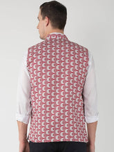 Load image into Gallery viewer, Men&#39;s Red Viscose
 Printed Nehru Jackets
