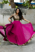 Load image into Gallery viewer, Alluring Magenta Heavy Georgette Self Design Gown For Women