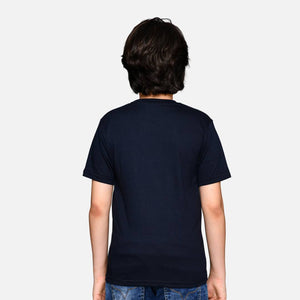 Boys T-Shirt Combo Pack | Unisex Kids T-Shirt Combo Set| Regular Fit Round Neck Stylish Printed Tees | Cotton Blend, 2 Pcs, Navy Blue & Dark Grey