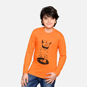 Boys Tshirt Combo Pack  Unisex Kids T-Shirt Combo Set Regular Fit Round Neck Stylish Printed Tees  Cotton Blend, 2 Pcs, Orange & Yellow
