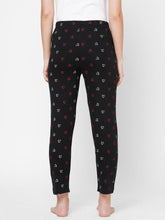 Load image into Gallery viewer, Stylish Cotton Black Cotton Printed Lounge Pant For Women