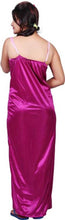 Load image into Gallery viewer, Pink Womens Satin Night Dress Set