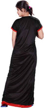 Load image into Gallery viewer, Red And Black Comfy Satin Night Dress Set For Women