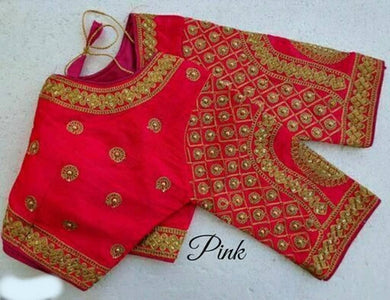 Latest Beautiful Designer Embroidered Stitched Pink Butti Blouse