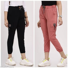 Load image into Gallery viewer, Trendy Latest Joggers Pants and Toko Stretchable Cargo Pants and Capri for Girls and women - Combo Pack of 2