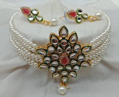 Crystal   Tilak  Kundan Choker Jewellery