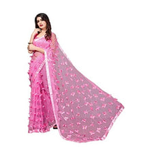 Load image into Gallery viewer, JULEE Women&#39;s Net Saree With Blouse Piece (Titli Saree Pink-New_Pink)