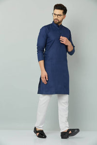 Stylish Fancy Cotton Blend Straight Kurta And Payjama Set For Men