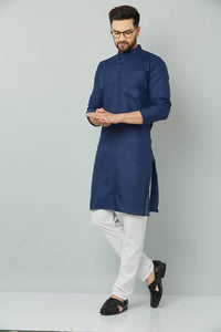 Stylish Fancy Cotton Blend Straight Kurta And Payjama Set For Men